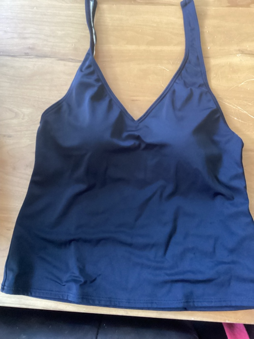 L.L. Bean Black V-Neck Women's Swim Tankini Top